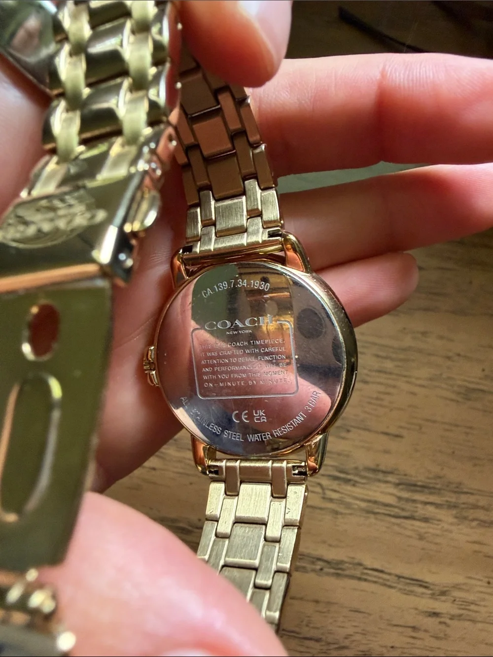 Coach Gold-Tone Bracelet Watch with White Dial